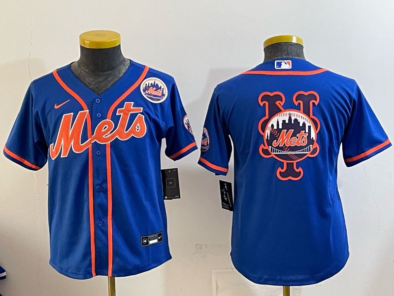 Youth New York Mets Blank Blue Game 2026 Nike MLB Jersey style 008